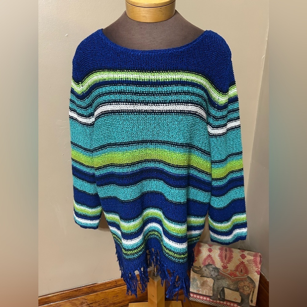 Ruby Rd Favorites Tape Yarn Sweater With Tassels 2X